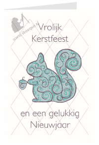 Kerstkaart eekhoorn grafisch